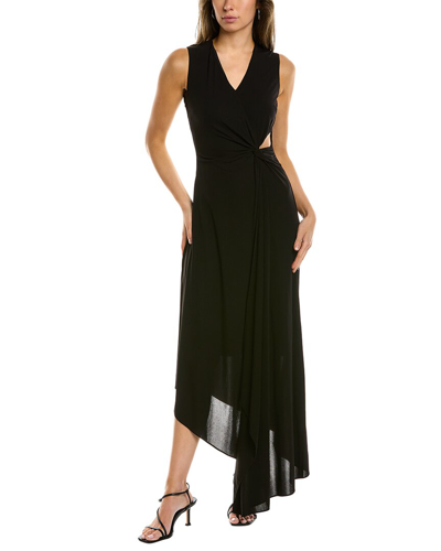 Halston Lena Midi Dress In Black