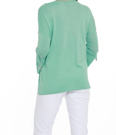 Angel V-neck Bell Sleeve Tunic In Aqua In Blue