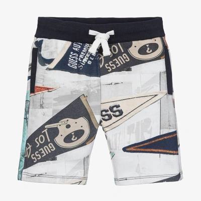 Guess Babies' Boys White Flag Print Shorts In Grey