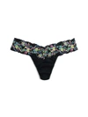 Hanky Panky Supima® Cotton Low Rise Thong With Contrast Trim In Black