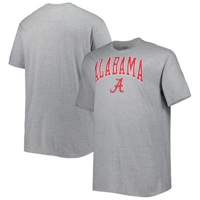 Champion Men's  Heathered Gray Alabama Crimson Tide Big And Tall Team Arch Over Wordmark T-shirt In Heather Gray