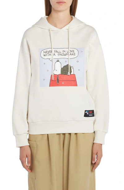 Moncler X Peanuts Graphic Hoodie Jumper In Bianco