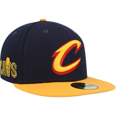 New Era Men's  Navy, Gold Cleveland Cavaliers Midnight 59fifty Fitted Hat In Navy,gold