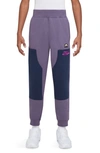 Nike Kids' Lebron Cotton Blend Sweatpants In Canyon Purple/midnight Navy