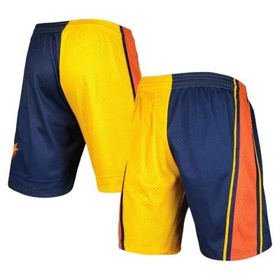 Mitchell & Ness Navy/gold Golden State Warriors Hardwood Classics 2009 Split Swingman Shorts