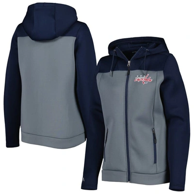 Antigua Navy/gray Washington Capitals Protect Full-zip Jacket