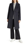 Cole Haan Signature Asymmetric Slick Wool Blend Coat In Charcoal