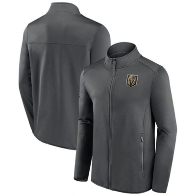 Fanatics Branded Gray Vegas Golden Knights Authentic Pro Rink Fleece Full-zip Jacket
