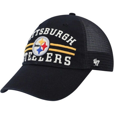 47 ' Black Pittsburgh Steelers Highpoint Trucker Clean Up Snapback Hat