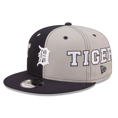 New Era Men's  Navy, Gray Detroit Tigers Team Split 9fifty Snapback Hat In Navy,gray