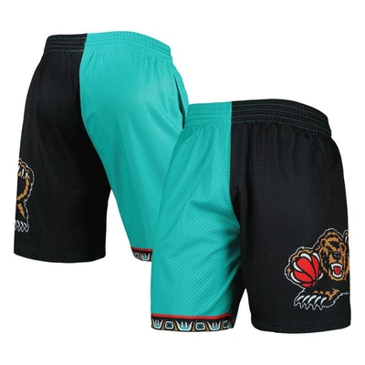 Mitchell & Ness Men's  Turquoise, Black Vancouver Grizzlies Hardwood Classics 1998 Split Swingman Sho In Turquoise,black