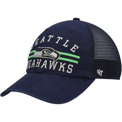 47 ' College Navy Seattle Seahawks Highpoint Trucker Clean Up Snapback Hat