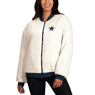 G-iii 4her By Carl Banks Women's  Oatmeal, Navy Dallas Cowboys Switchback Reversible Full-zip Jacket In Oatmeal,navy