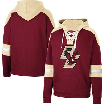 Colosseum Maroon Boston College Eagles Lace-up 4.0 Pullover Hoodie