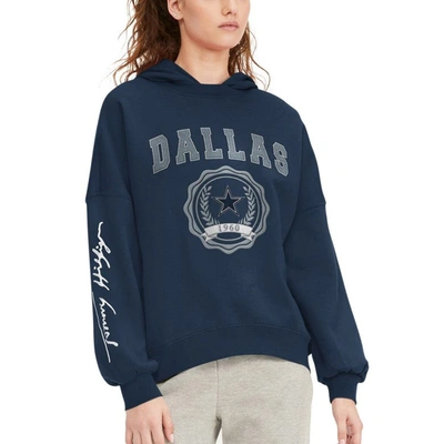 Tommy Hilfiger Navy Dallas Cowboys Becca Dropped Shoulders Pullover Hoodie