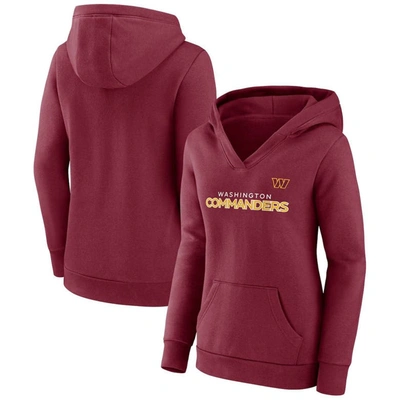 Fanatics Branded Burgundy Washington Commanders Checklist Crossover V-neck Pullover Hoodie