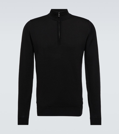 John Smedley Men's Tapton Quarter-zip Jumper In Midnight