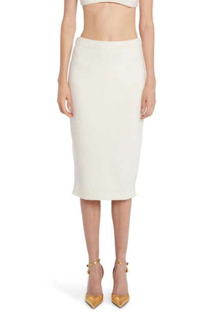 Tom Ford Low-waist Cashmere Knit Midi Skirt In Neutrals