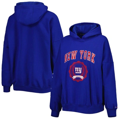 Tommy Hilfiger Royal New York Giants Becca Drop Shoulder Pullover Hoodie