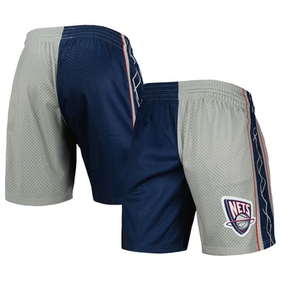 Mitchell & Ness Men's  Navy, Silver Distressed New Jersey Nets Hardwood Classics 2006 Split Swingman In Navy,silver
