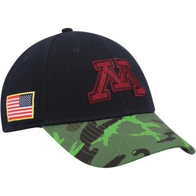 Nike Men's  Black, Camo Minnesota Golden Gophers Veterans Day 2tone Legacy91 Adjustable Hat In Black,camo