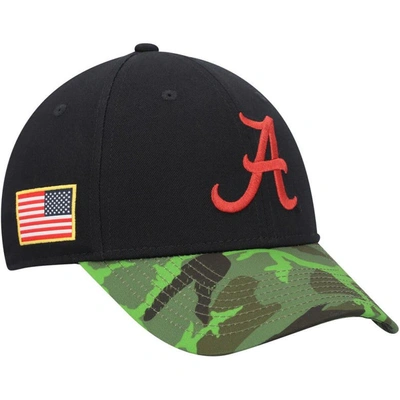 Nike Men's  Black, Camo Alabama Crimson Tide Veterans Day 2tone Legacy91 Adjustable Hat In Black,camo