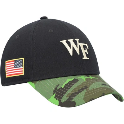 Nike Men's  Black, Camo Wake Forest Demon Deacons Veterans Day 2tone Legacy91 Adjustable Hat In Black,camo