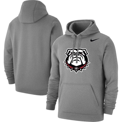 Nike Heather Gray Georgia Bulldogs Logo Club Pullover Hoodie