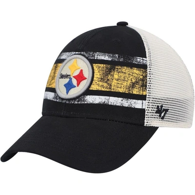 47 ' Black/white Pittsburgh Steelers Interlude Mvp Trucker Snapback Hat