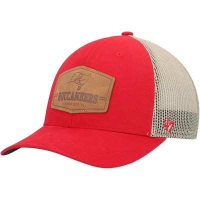 47 ' Red/natural Tampa Bay Buccaneers Rawhide Trucker Adjustable Hat