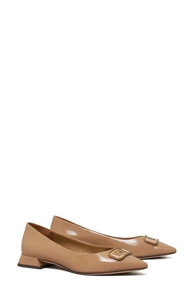 Tory Burch Georgia Pointed Toe Flat In Almond Flour