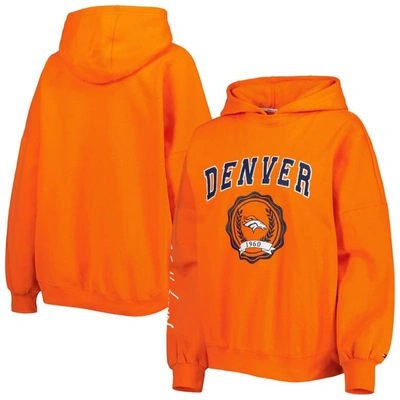 Tommy Hilfiger Orange Denver Broncos Becca Drop Shoulder Pullover Hoodie