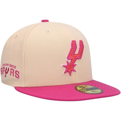 New Era Men's  Orange, Pink San Antonio Spurs Passion Mango 59fifty Fitted Hat In Orange,pink