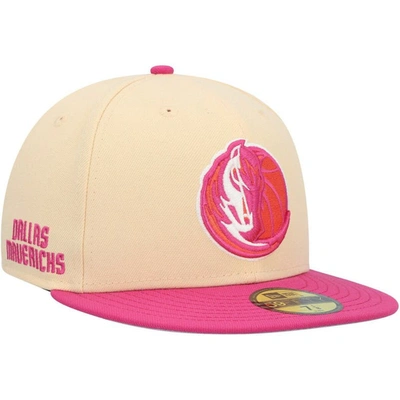New Era Orange/pink Dallas Mavericks Passion Mango 59fifty Fitted Hat