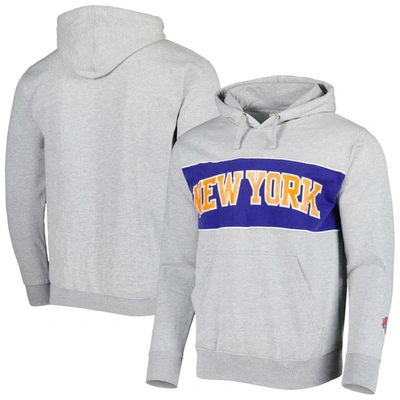 Fanatics Branded Heather Gray New York Knicks Wordmark French Terry Pullover Hoodie