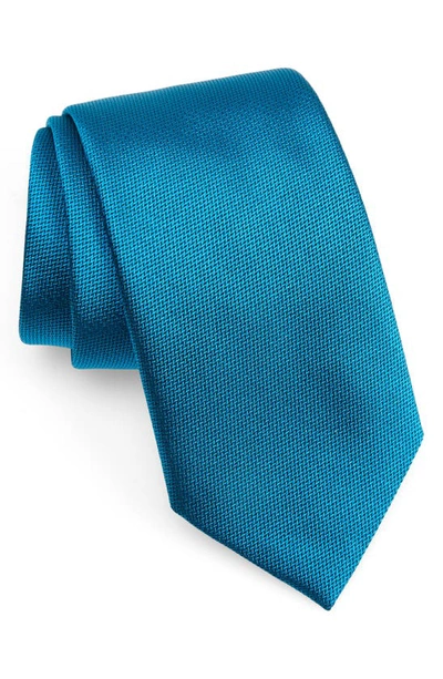 Zegna Ties Micro Chevron Silk Tie In Teal