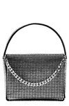 Liselle Kiss Taylor Small Pave Crystal Crossbody In Silver Crystal