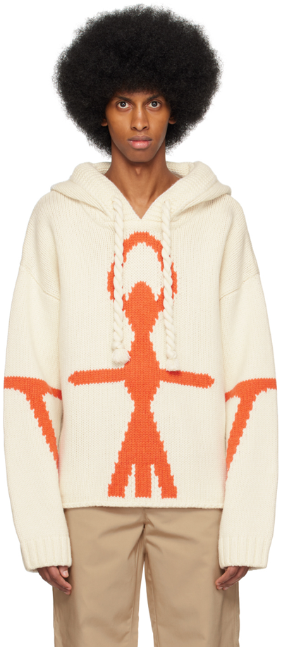 Jw Anderson Anchor Logo-detail Hoodie In White