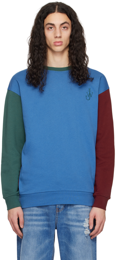 Jw Anderson Colour-block Sweatshirt In Smoke Blue