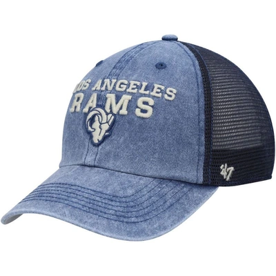 47 ' Navy Los Angeles Rams Drumlin Trucker Clean Up Snapback Hat