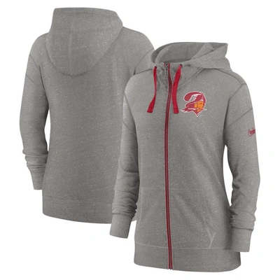 Nike Heather Charcoal Tampa Bay Buccaneers Gym Vintage Full-zip Hoodie