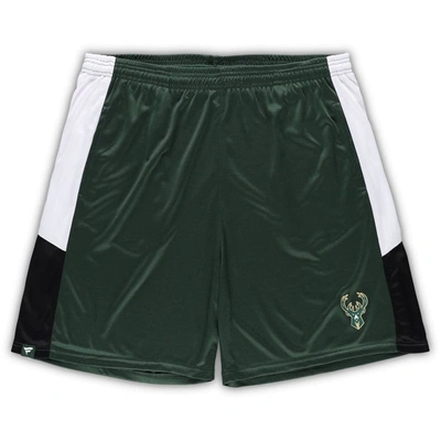 Fanatics Men's  Hunter Green Milwaukee Bucks Big And Tall Champion Rush Practice Shorts