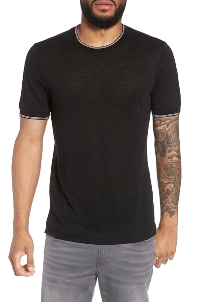 Vince Men's Tonal-striped Crewneck Short-sleeve T-shirt In Black