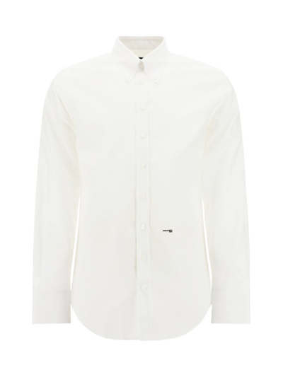 Dsquared2 Drop Shoulder Buttoned Shirt In White
