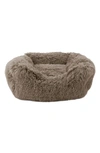Precious Tails Super Lux Shag Faux Fur Pet Bed In Taupe