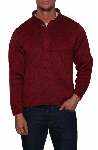 Tailorbyrd Snap Front Pullover In Burgundy