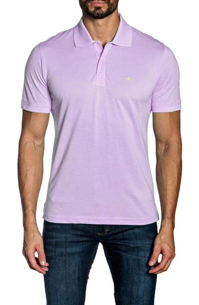 Jared Lang Knit Polo In Lavender