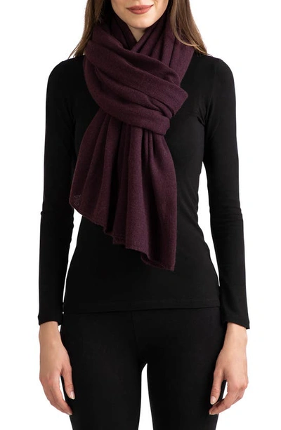 Amicale Cashmere Travel Wrap Scarf In Bordeaux