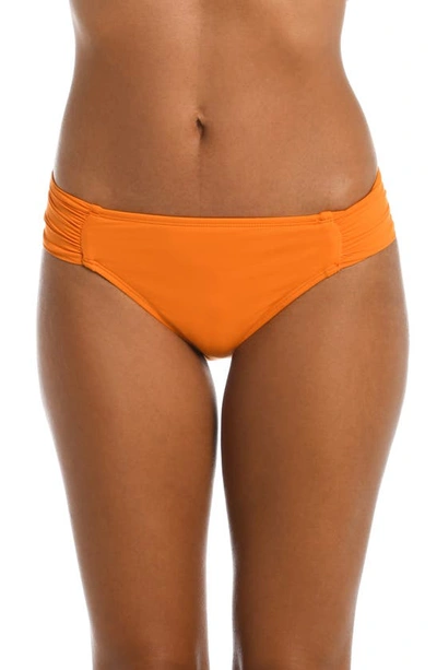 La Blanca Island Goddess Hipster Bikini Bottoms In Tangerine