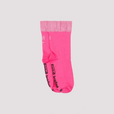 Sergio Rossi X Wolford Crystal Socks In Pink & Purple